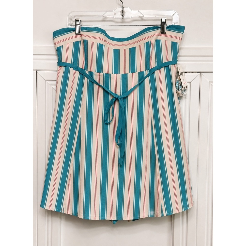 Anthropologie Blue Striped Linen Blend Romper - Picture 4 of 12